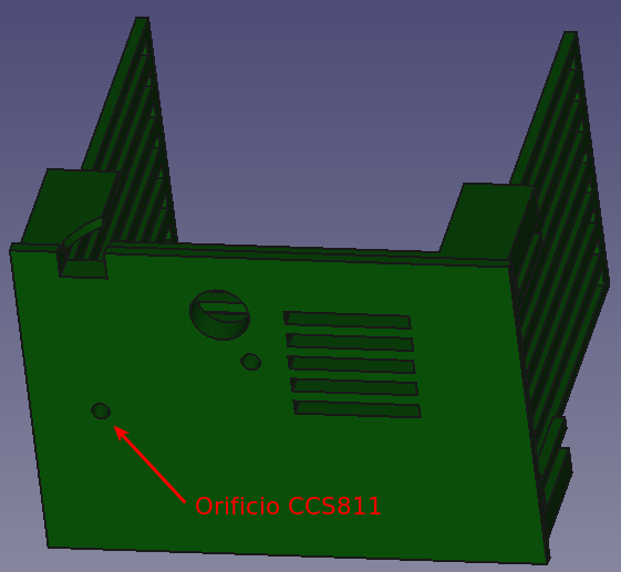 Orificio para sujetar el sensor CCS811
